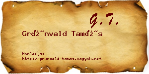 Grünvald Tamás névjegykártya